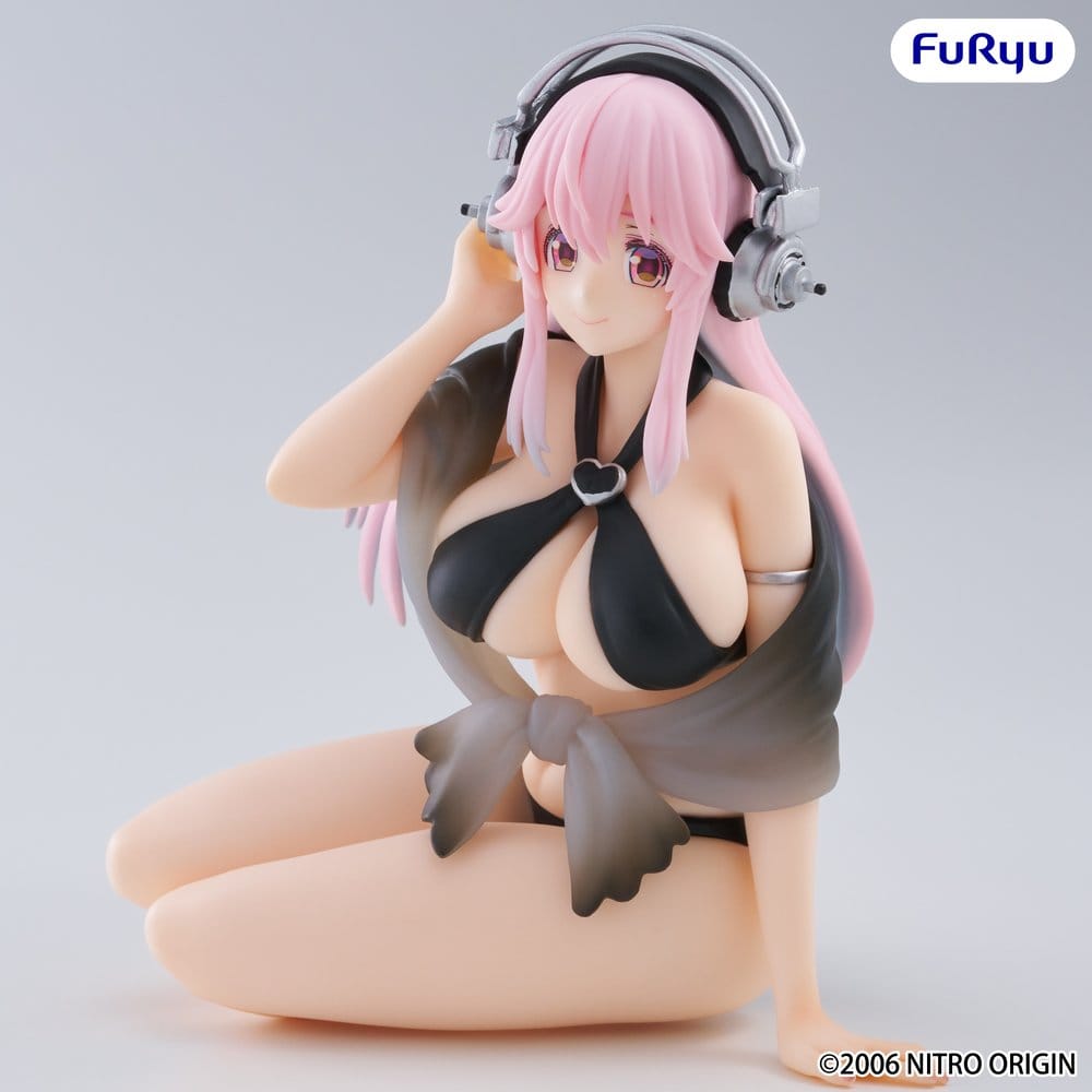 SU ORDINAZIONE Super Sonico Noodle Stopper PVC Statue Super Sonico Swimsuit Black Color Ver. 10 cm