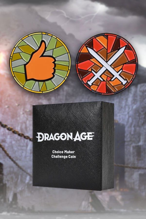 Auf Bestellung gefertigte Dragon Age Coin Choice Maker Challenge Coin