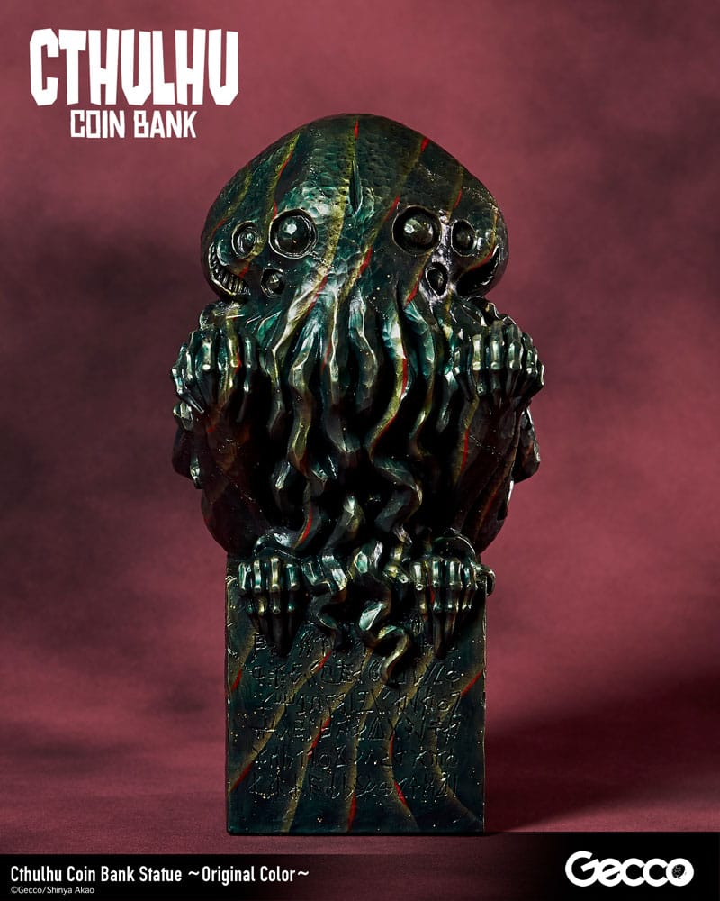 AUF BESTELLUNG HP Lovecraft Cthulhu Mythos Münzbank Statue Cthulhu (Originalfarbe) 24 cm