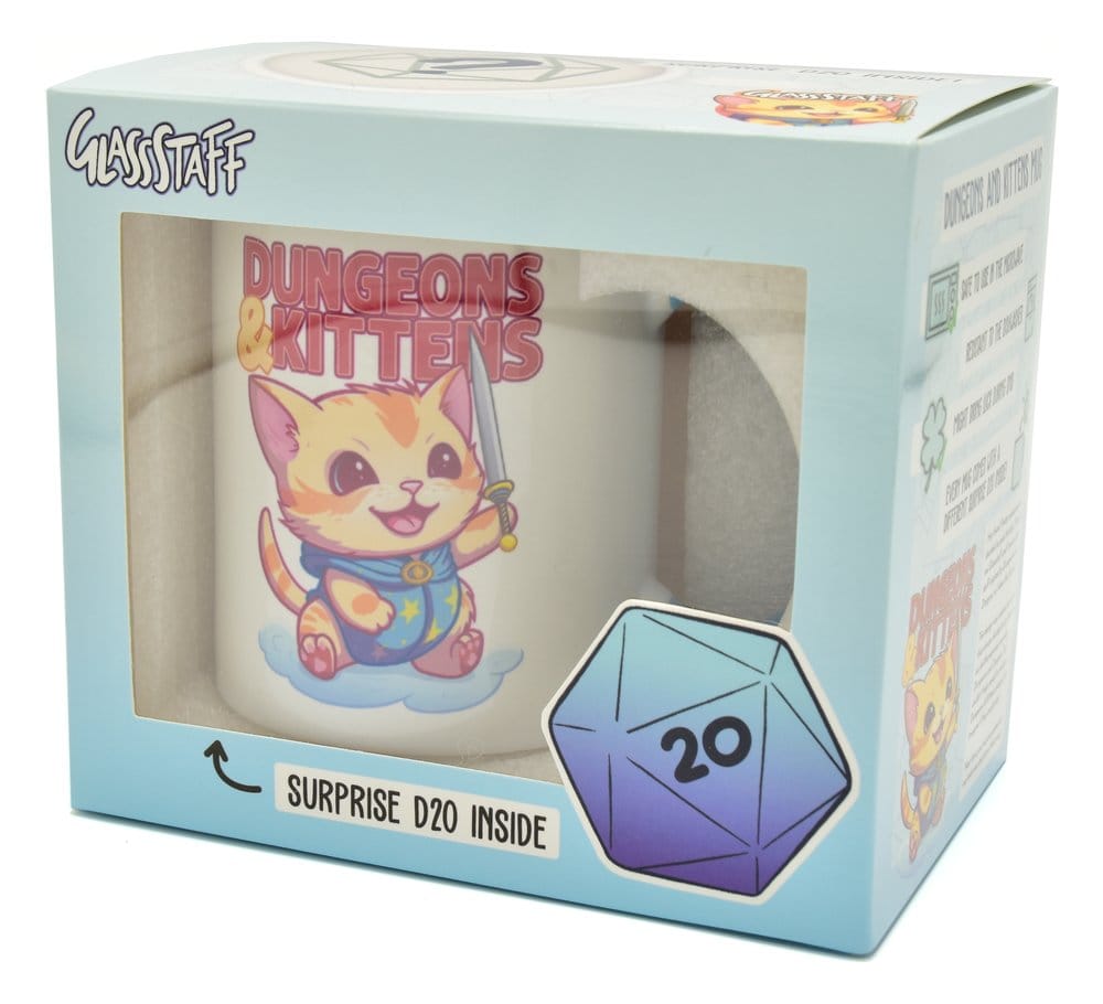 🧪 LAB | SU ORDINAZIONE Glassstaff Gift Set Mug & Dice D20 Dungeons & Kittens