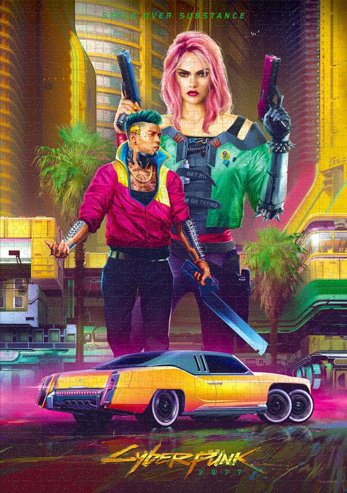 AUF BESTELLUNG HERGESTELLT Cyberpunk 2077 Puzzle Kitsch Style (1000 Teile)