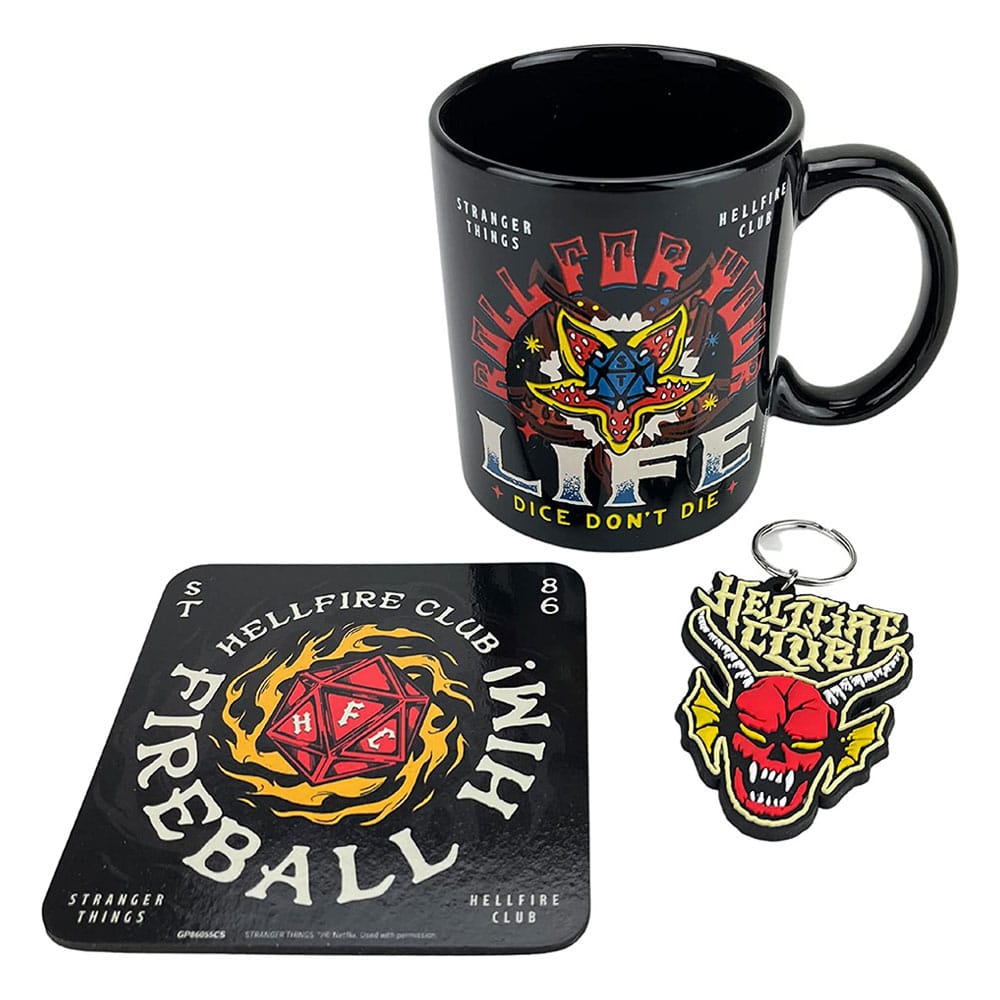 SU ORDINAZIONE Stranger Things Mug, Coaster and Keychain Set Hellfire