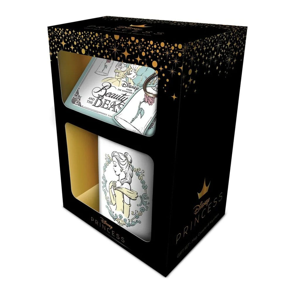 SU ORDINAZIONE Disney Mug, Coaster and Keychain Set Beauty and the Beast Enchanted