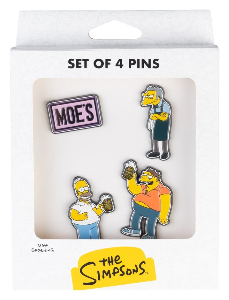 🧪 LAB | SU ORDINAZIONE The Simpsons Pin Badges Set of 4 Moe's Tavern