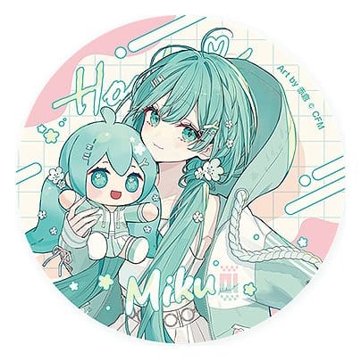SU ORDINAZIONE Character Vocal Series 01: Hatsune Miku Miku Hug Series Pinback Button: Flower Ver. 8 cm Umkarton (10)
