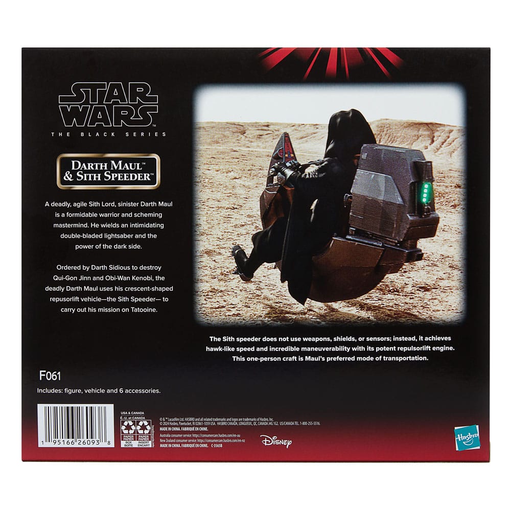 🧪 LAB | SU ORDINAZIONE Star Wars Episode I Black Series Vehicle with Action Figure Darth Maul & Sith Speeder 25th Anniversary