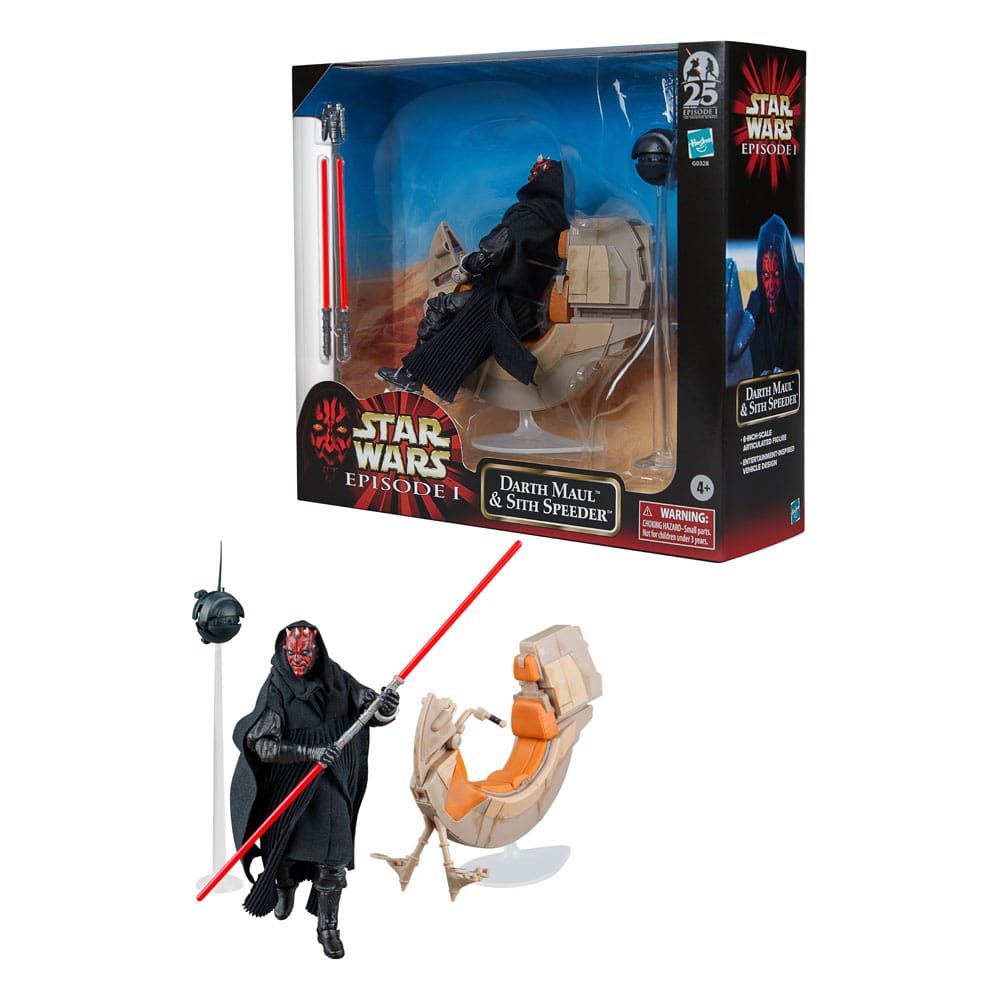 🧪 LAB | SU ORDINAZIONE Star Wars Episode I Black Series Vehicle with Action Figure Darth Maul & Sith Speeder 25th Anniversary