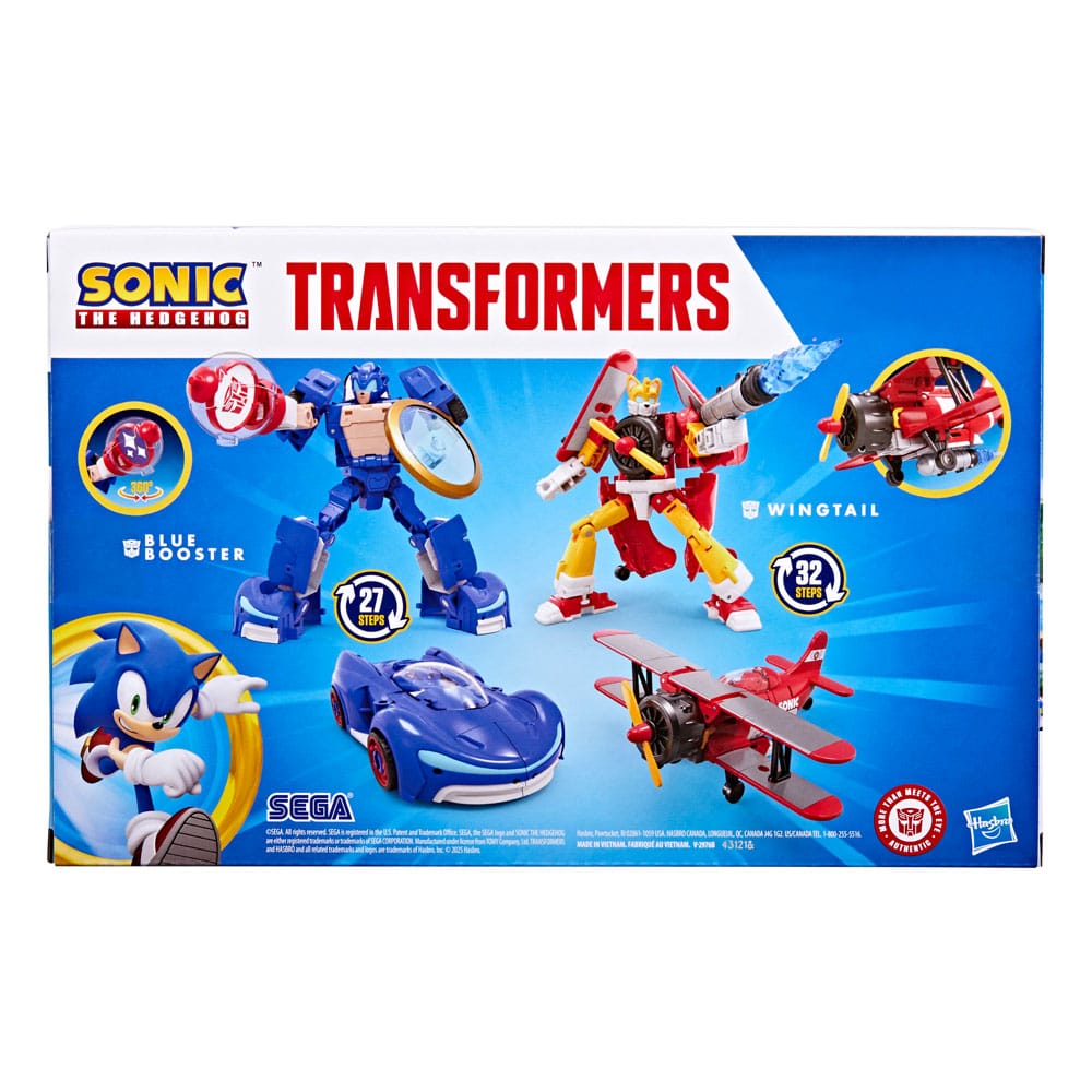 🧪 LAB | SU ORDINAZIONE Sonic the Hedgehog x Transformers Action Figure Wingtail & Blue Booster 13 cm