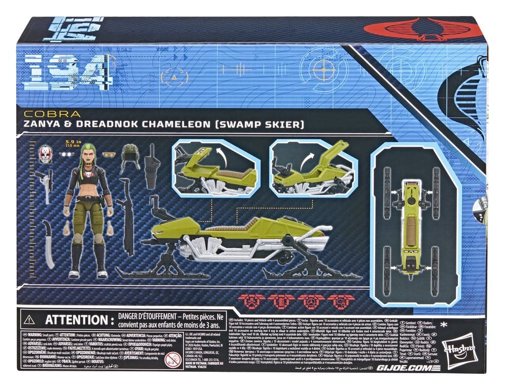 🧪 LAB | SU ORDINAZIONE G.I. Joe Classified Series Action Figure and Vehicle Set #194 Zanya and Dreadnok Chameleon (Swamp Skier) 15 cm