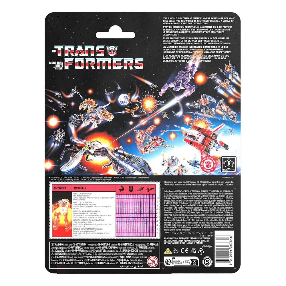 🧪 LAB | SU ORDINAZIONE The Transformers Retro G1 Action Figure Autobot Wheelie 11 cm