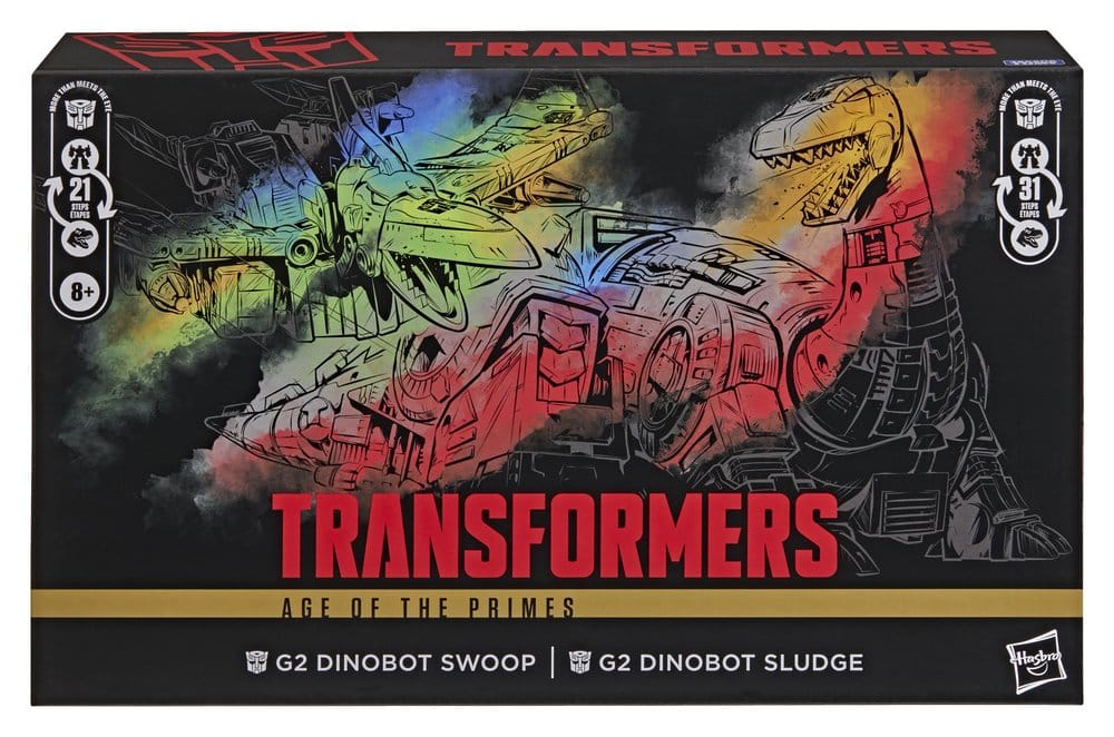 🧪 LAB | SU ORDINAZIONE Transformers Age of the Primes Leader Class Action Figure 2-Pack G2 G2 Dinobot Swoop &amp; G2 Dinobot Sludge 19 cm