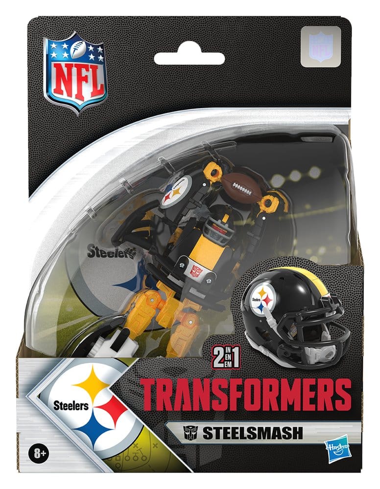 🧪 LAB | SU ORDINAZIONE Transformers x NFL Action Figure Pittsburgh Steelers: Steelsmash 14 cm