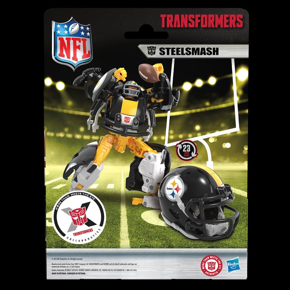🧪 LAB | SU ORDINAZIONE Transformers x NFL Action Figure Pittsburgh Steelers: Steelsmash 14 cm