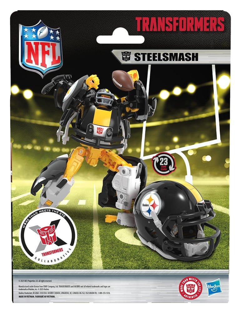 🧪 LAB | SU ORDINAZIONE Transformers x NFL Action Figure Pittsburgh Steelers: Steelsmash 14 cm