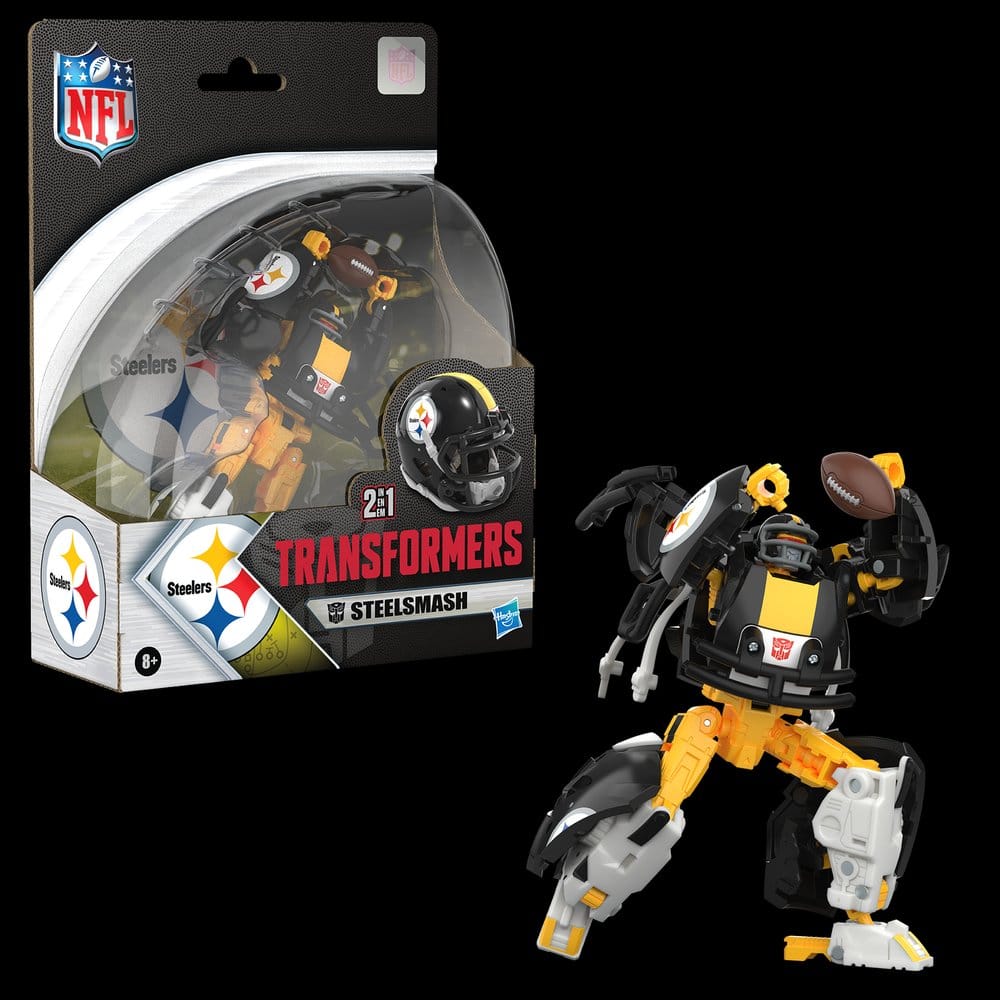🧪 LAB | SU ORDINAZIONE Transformers x NFL Action Figure Pittsburgh Steelers: Steelsmash 14 cm