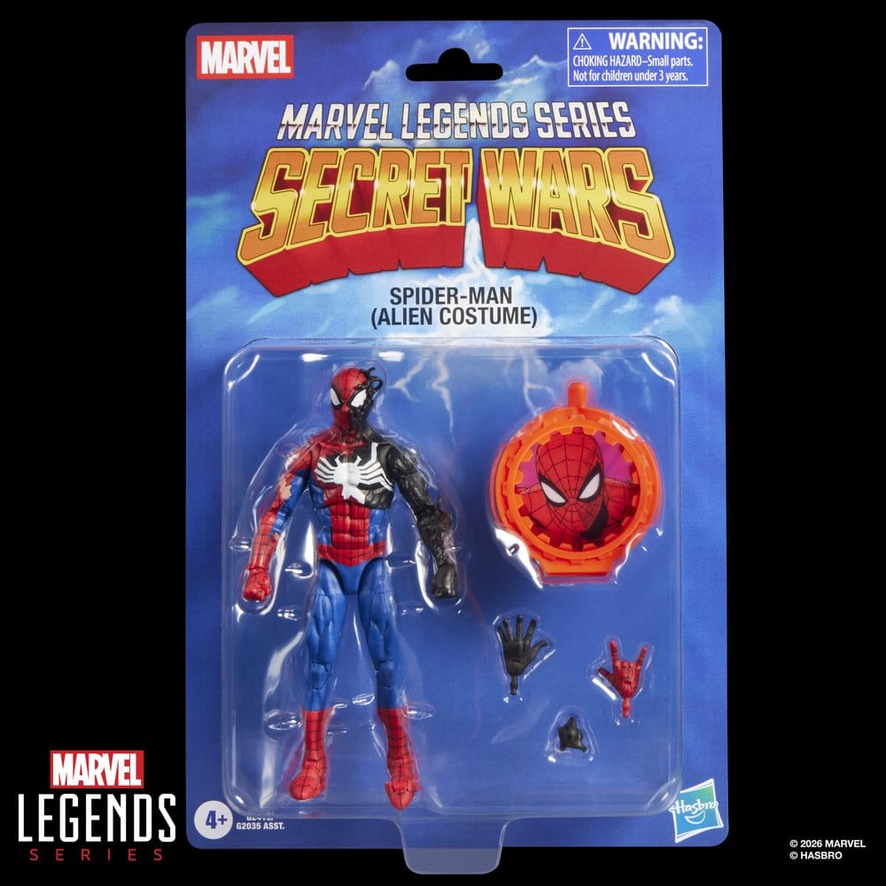 🧪 LAB | SU ORDINAZIONE Secret Wars Marvel Legends Action Figure Spider-Man (Alien Costume) 15 cm