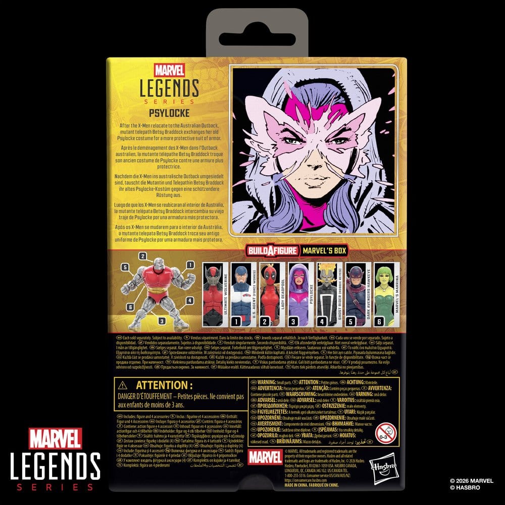🧪 LAB | SU ORDINAZIONE Marvel Legends Action Figure Psylocke (BAF: Marvel's Box) 15 cm