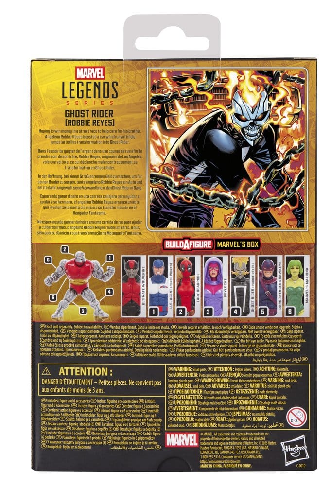 🧪 LAB | SU ORDINAZIONE Marvel Legends Action Figure Ghost Rider (Robbie Reyes) (BAF: Marvel's Box) 15 cm