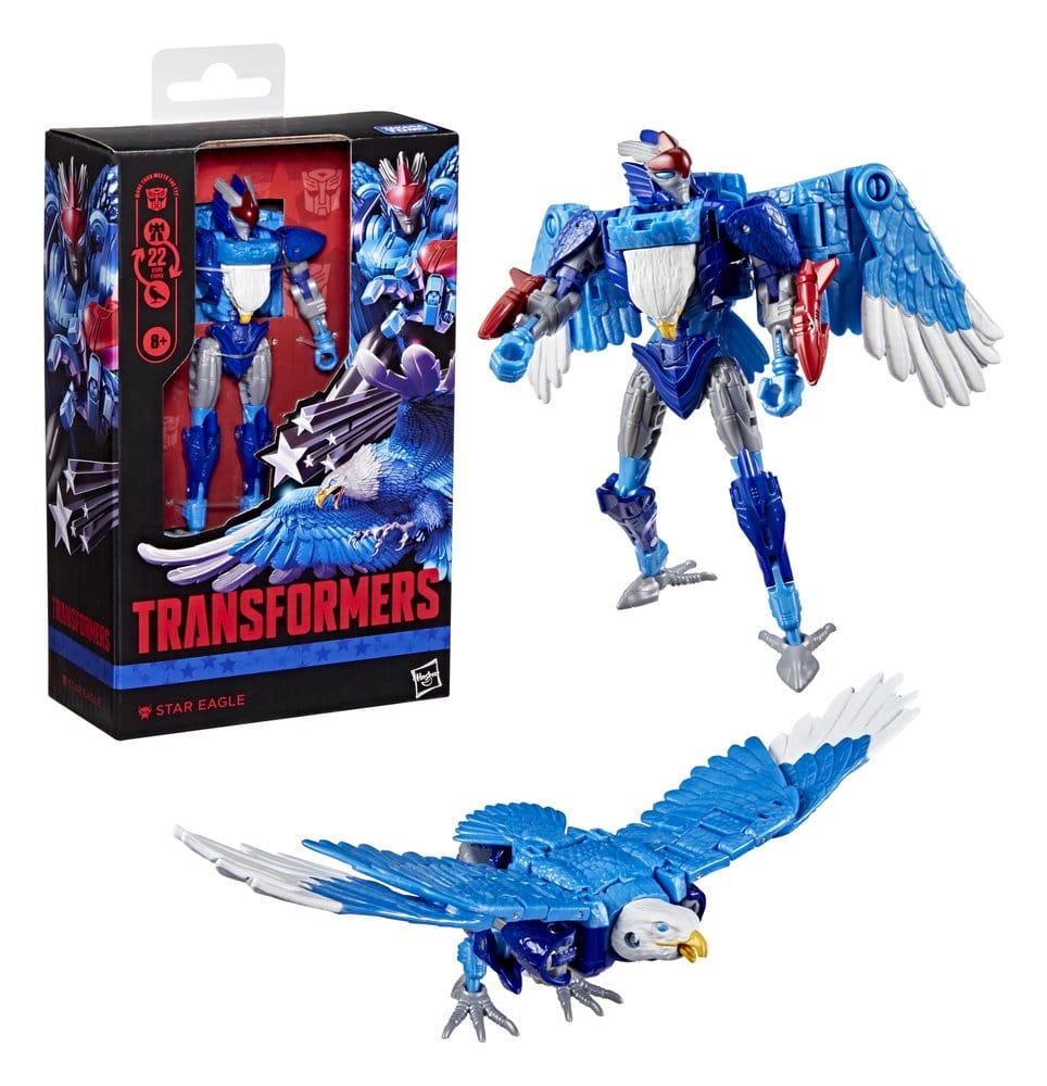 🧪 LAB | SU ORDINAZIONE Transformers Deluxe Class Action Figure Star Eagle 11 cm