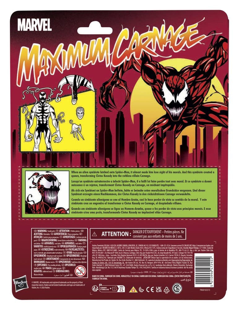 🧪 LAB | PREORDINE+ 03/2027 Maximum Carnage Marvel Legends Action Figure Carnage 15 cm
