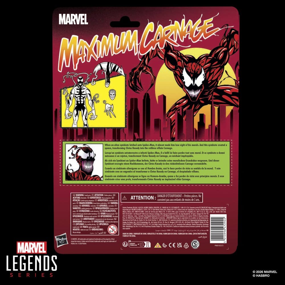 🧪 LAB | PREORDINE+ 03/2027 Maximum Carnage Marvel Legends Action Figure Carnage 15 cm