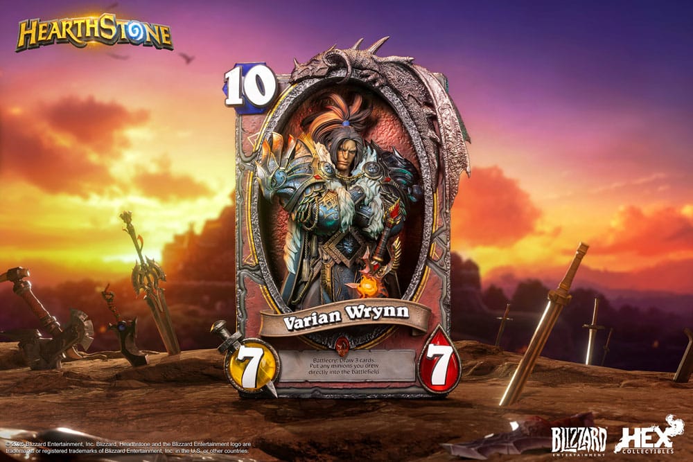 🧪 LAB | SU ORDINAZIONE Hearthstone 3D Art Frame Statue Varian Wrynn 31 cm