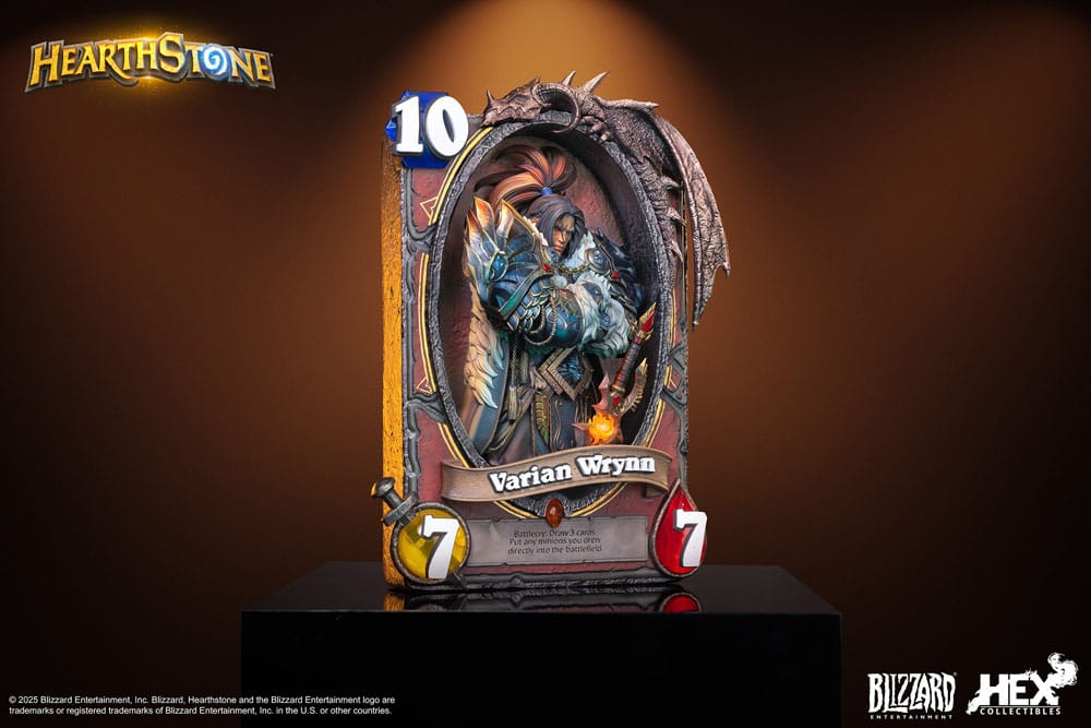 🧪 LAB | SU ORDINAZIONE Hearthstone 3D Art Frame Statue Varian Wrynn 31 cm