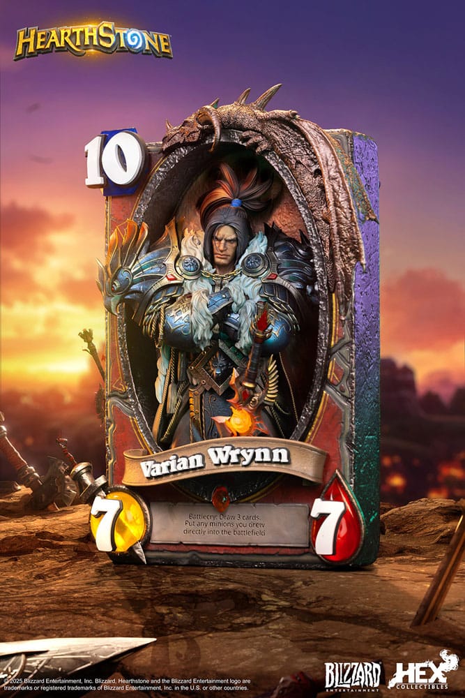 🧪 LAB | SU ORDINAZIONE Hearthstone 3D Art Frame Statue Varian Wrynn 31 cm