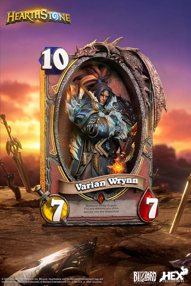 🧪 LAB | SU ORDINAZIONE Hearthstone 3D Art Frame Statue Varian Wrynn 31 cm