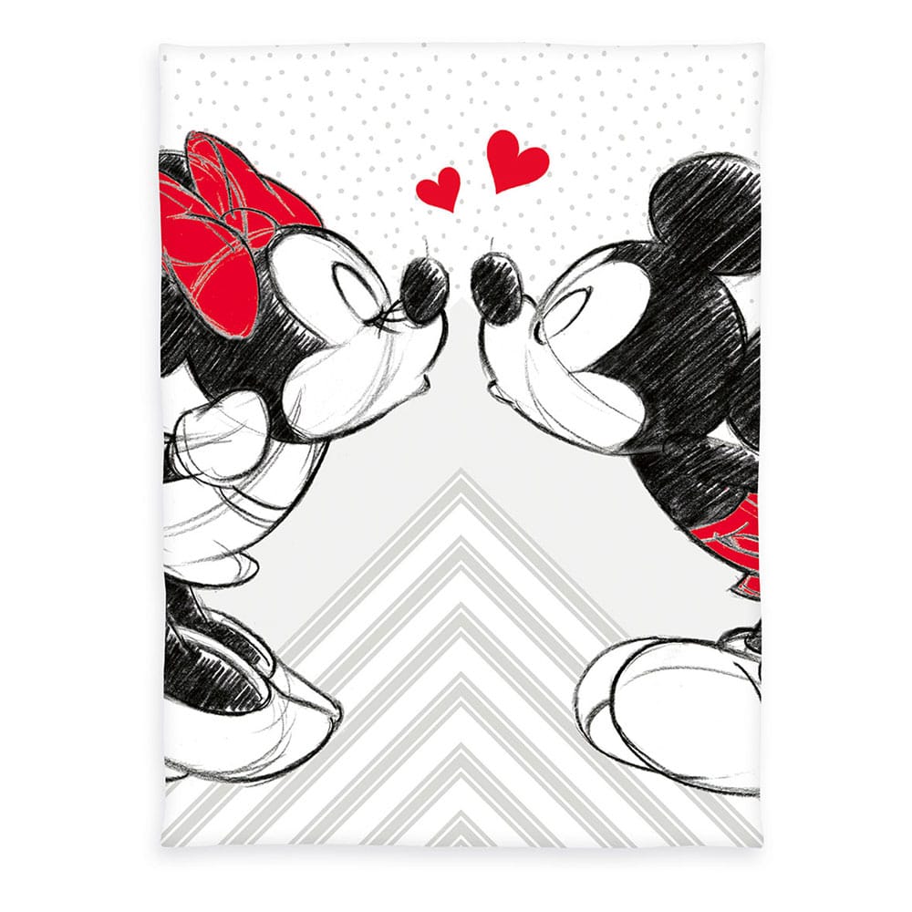 Auf Bestellung gefertigte Disney-Fleecedecke mit Mickey- und Minnie-Motiv, 150 x 200 cm