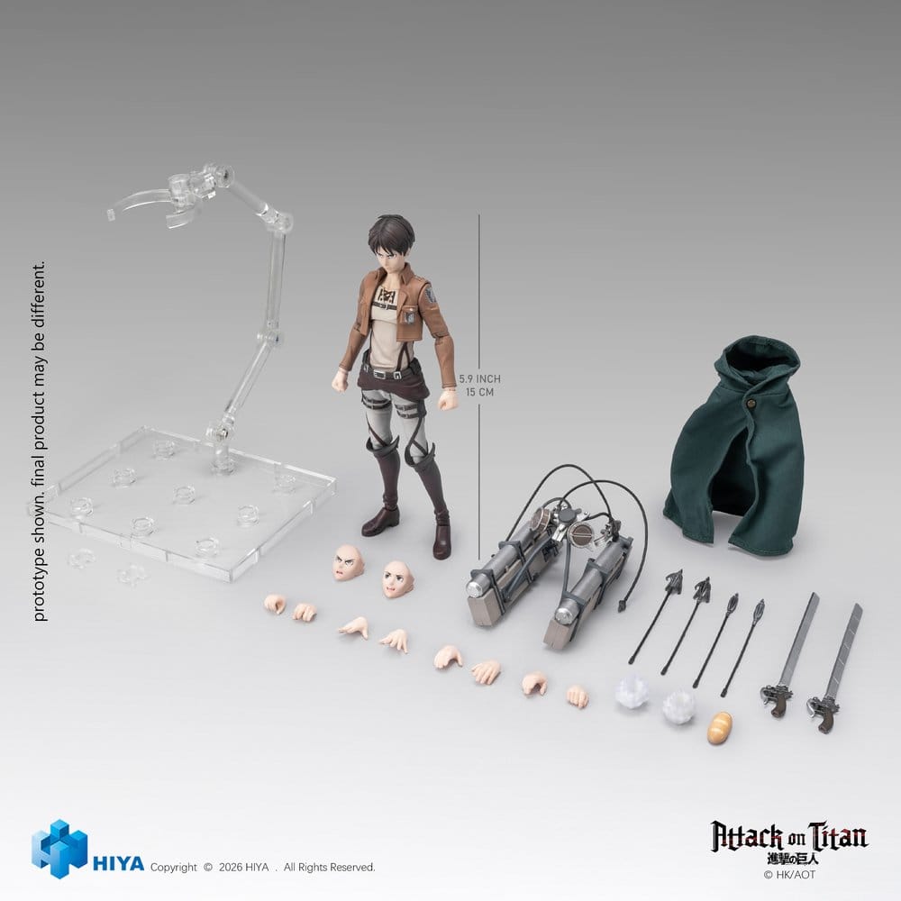 🧪 LAB | PREORDINE+ 03/2028 Attack on Titan Exquisite Basic Series Action Figure 1/12 Eren Yeager 15 cm