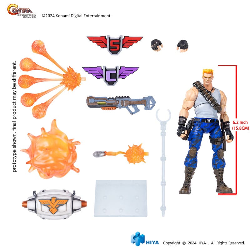 🧪 LAB | SU ORDINAZIONE Contra: Operation Galuga Exquisite Basic Action Figure Bill Rizer 16 cm 