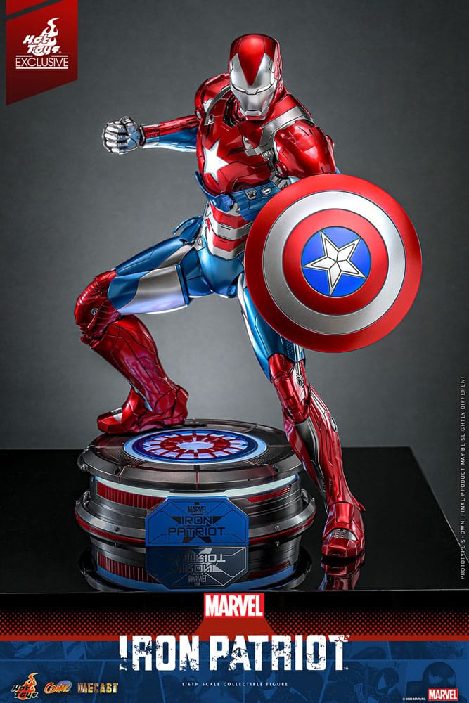 🧪 LAB | SU ORDINAZIONE Marvel Comic Diecast Masterpiece Action Figure 1/6 Iron Patriot Hot Toys Exclusive 32 cm