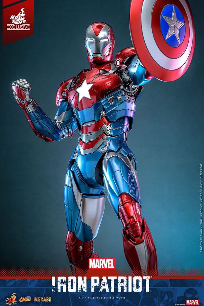 🧪 LAB | SU ORDINAZIONE Marvel Comic Diecast Masterpiece Action Figure 1/6 Iron Patriot Hot Toys Exclusive 32 cm