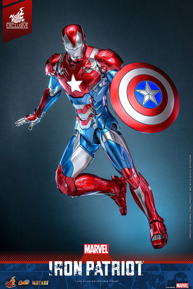 🧪 LAB | SU ORDINAZIONE Marvel Comic Diecast Masterpiece Action Figure 1/6 Iron Patriot Hot Toys Exclusive 32 cm
