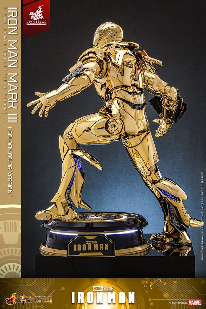 🧪 LAB | SU ORDINAZIONE Iron Man Movie Masterpiece Diecast Action Figure 1/6 Iron Man Mark III (Gold Color Version) Hot Toys Exclusive 33 cm