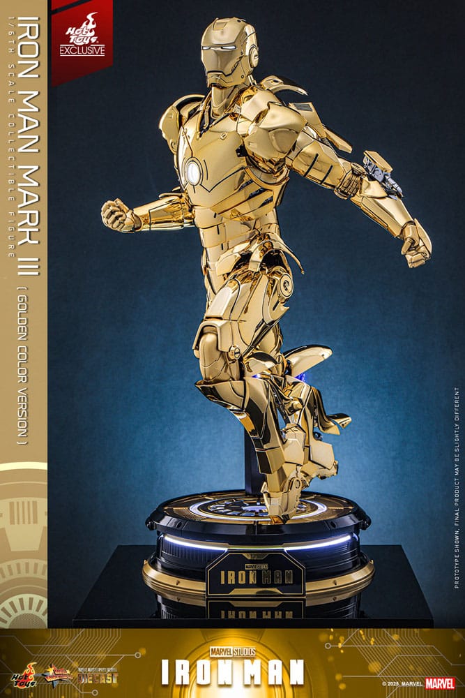 🧪 LAB | SU ORDINAZIONE Iron Man Movie Masterpiece Diecast Action Figure 1/6 Iron Man Mark III (Gold Color Version) Hot Toys Exclusive 33 cm