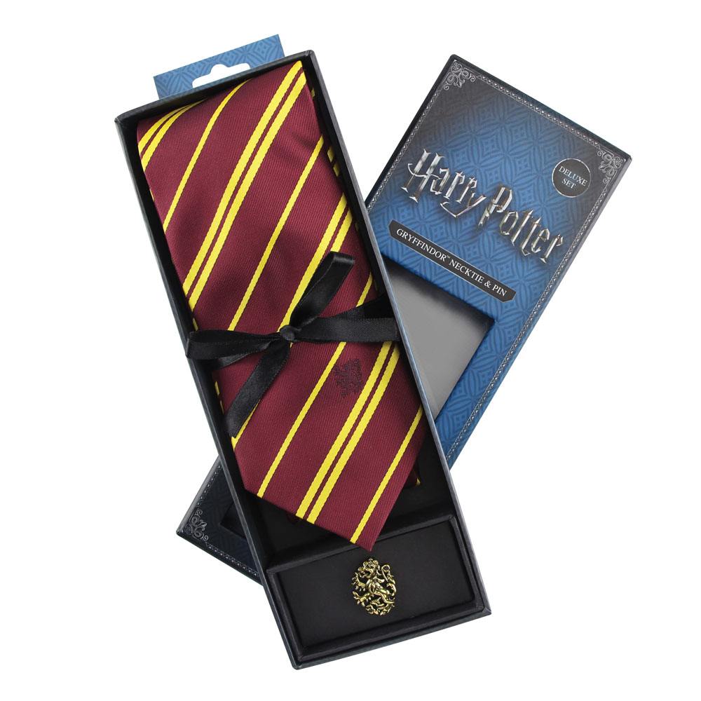 MADE TO ORDER Harry Potter Tie &amp; Metal Pin Deluxe Box Gryffindor