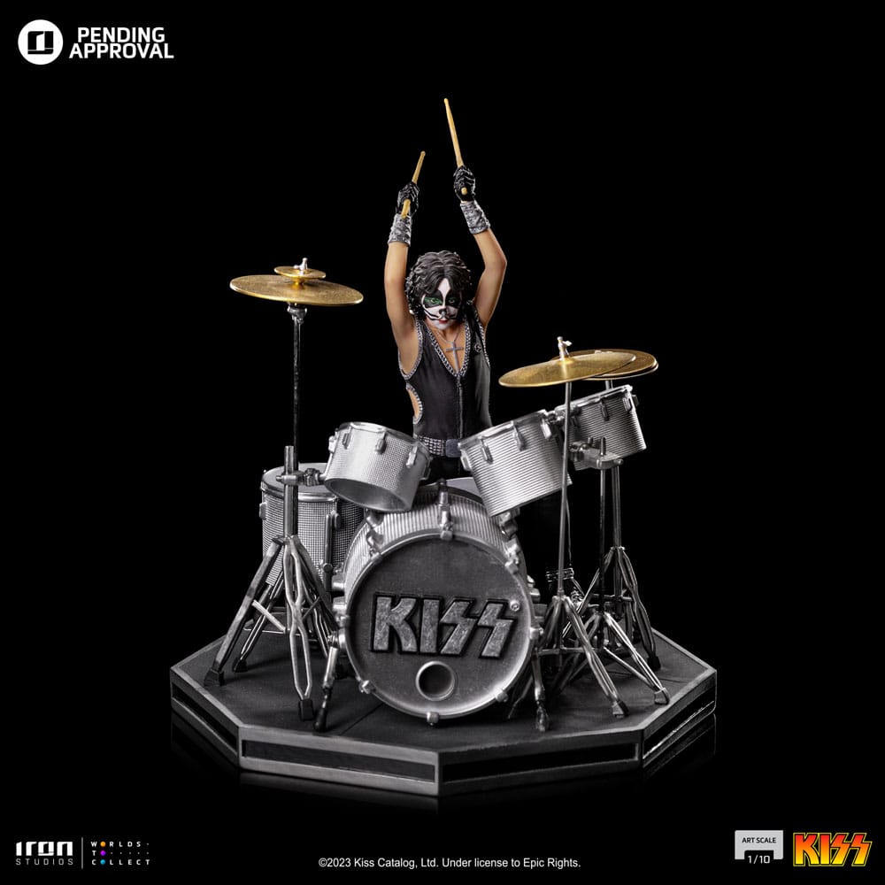 PREORDINE ESAURITO Kiss Art Scale Statue 1/10 Peter Criss Limited Edtition 22 cm
