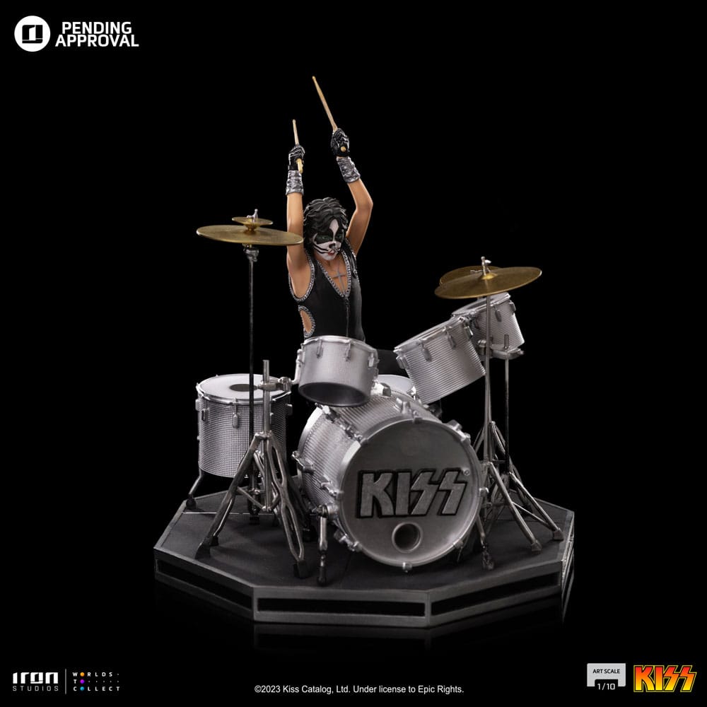 PREORDINE ESAURITO Kiss Art Scale Statue 1/10 Peter Criss Limited Edtition 22 cm