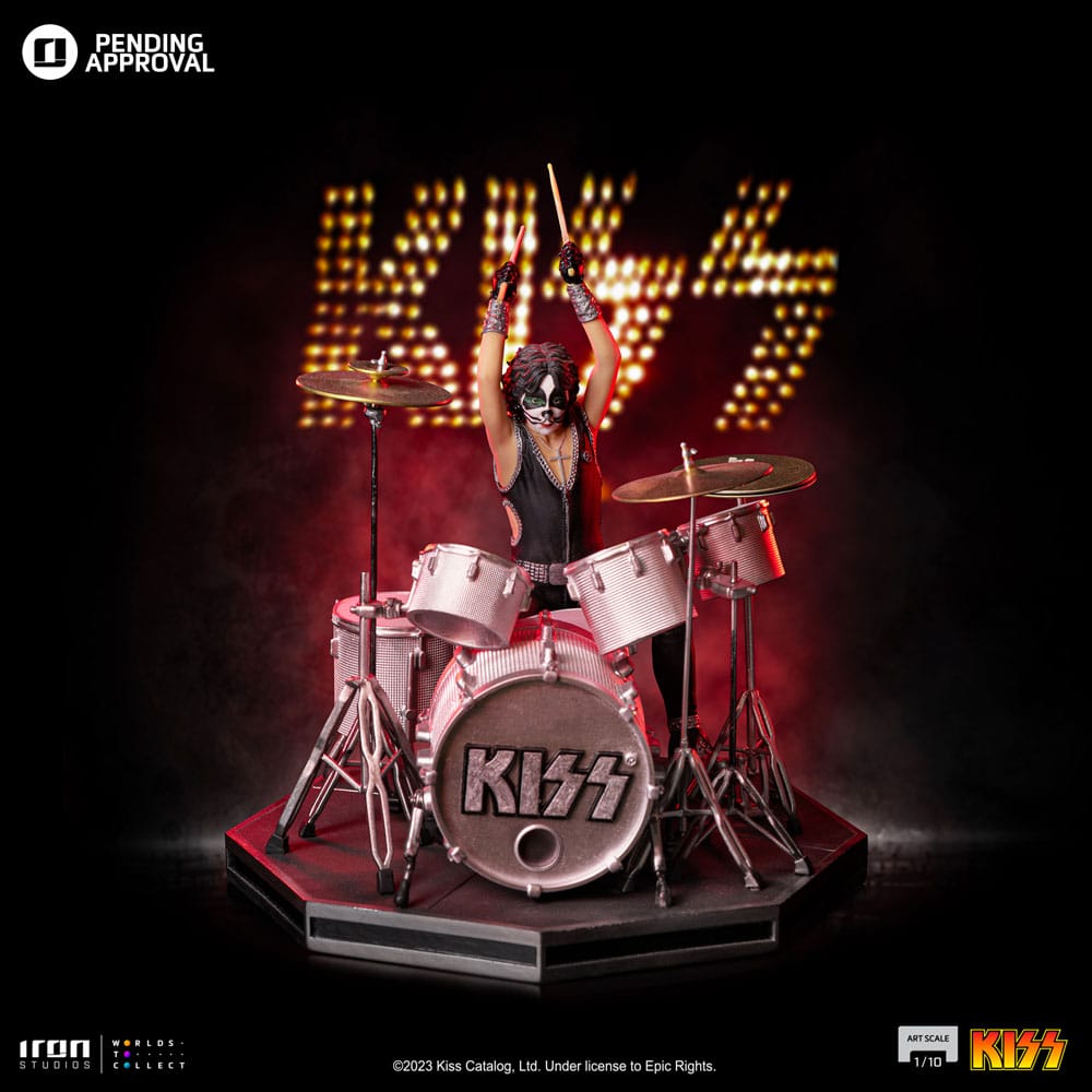 PREORDINE ESAURITO Kiss Art Scale Statue 1/10 Peter Criss Limited Edtition 22 cm
