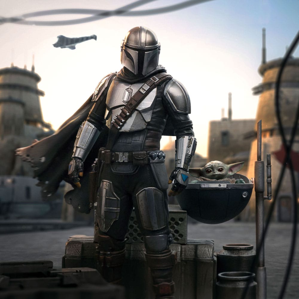 PREORDINE ESAURITO Star Wars The Mandalorian Scale Statue 1/10 Din Djarin and Din Grogu 21 cm