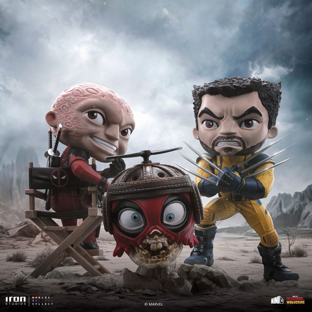 SU ORDINAZIONE Deadpool & Wolverine Mini Co. PVC Figure Deadpool and Wolverine set Unmasked 14 cm