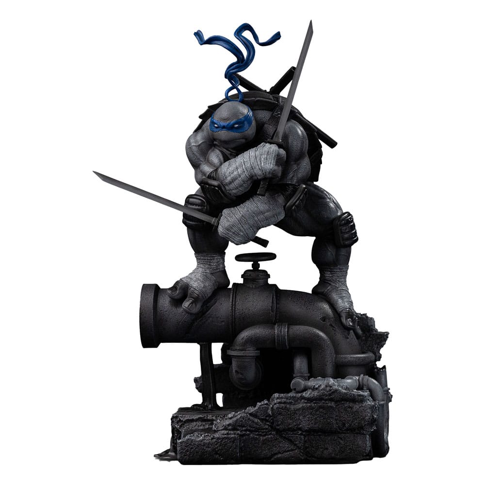 🧪 LAB | SU ORDINAZIONE Teenage Mutant Ninja Turtles Art Scale Statue 1/10 Leonardo Black and White Variant 26 cm heo exclusive