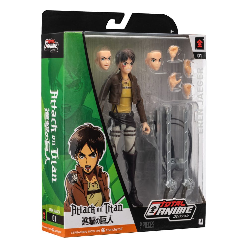 SU ORDINAZIONE Attack on Titan Total Anime Action Figure Eren Jaeger 17 cm   