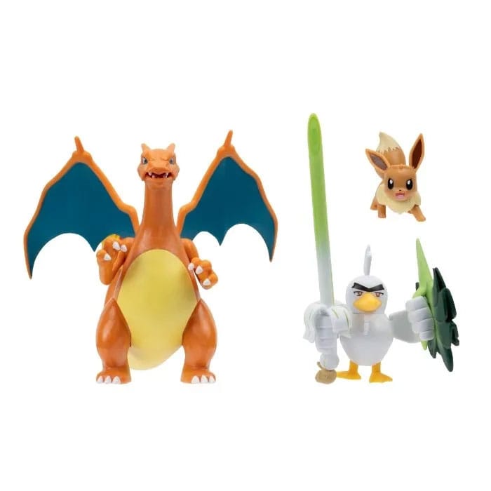 MADE TO ORDER Pokémon Figure 3-Pack Eevee, Sirfetch'd &amp; Charizard