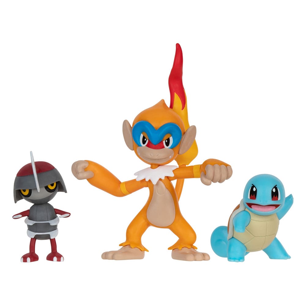 AUF BESTELLUNG Pokémon Battle Figurenset 3er-Pack Pawniard, Squirtle #1, Monferno 5 cm