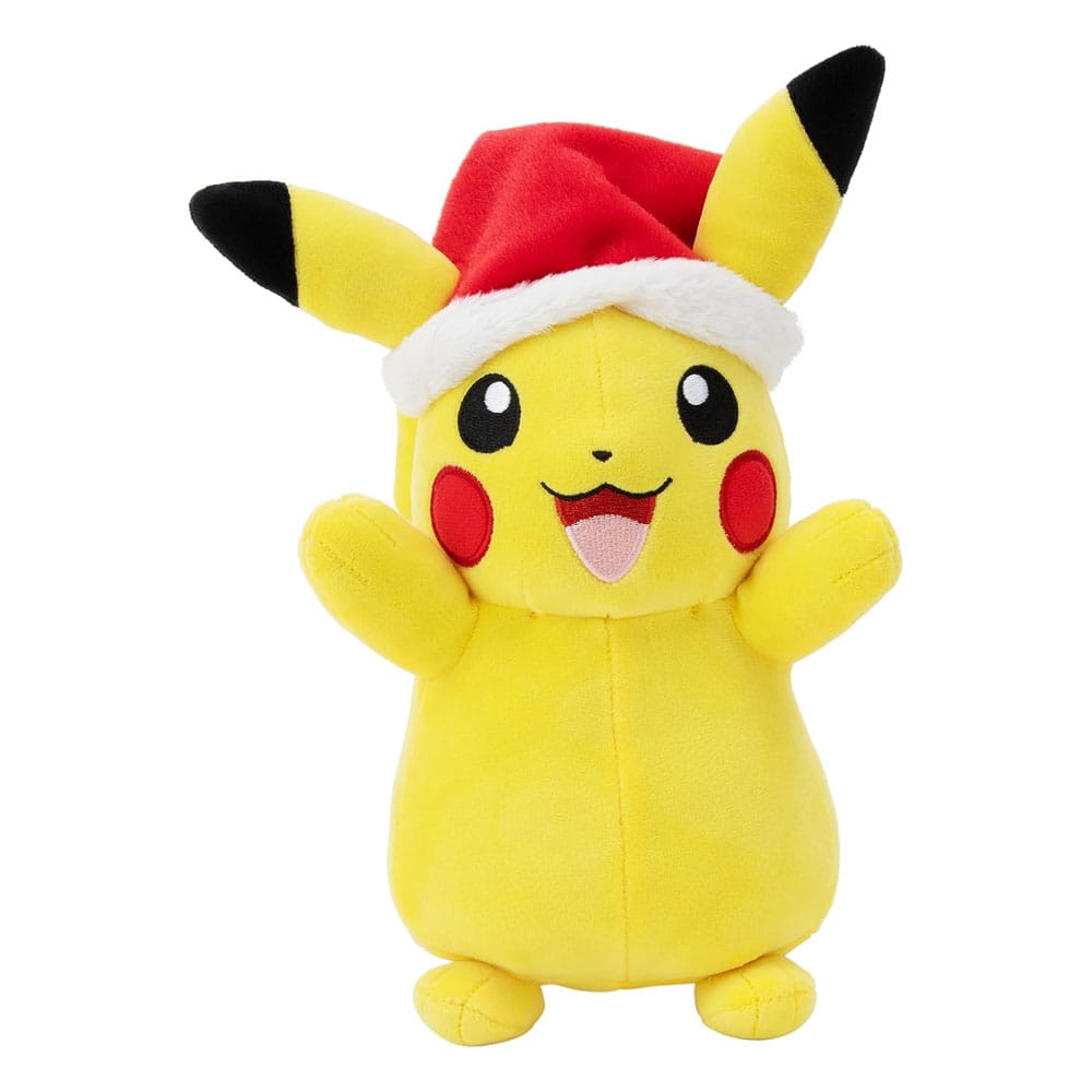 SU ORDINAZIONE Pokémon Plush Figure Winter Pikachu with Christmas Hat 20 cm