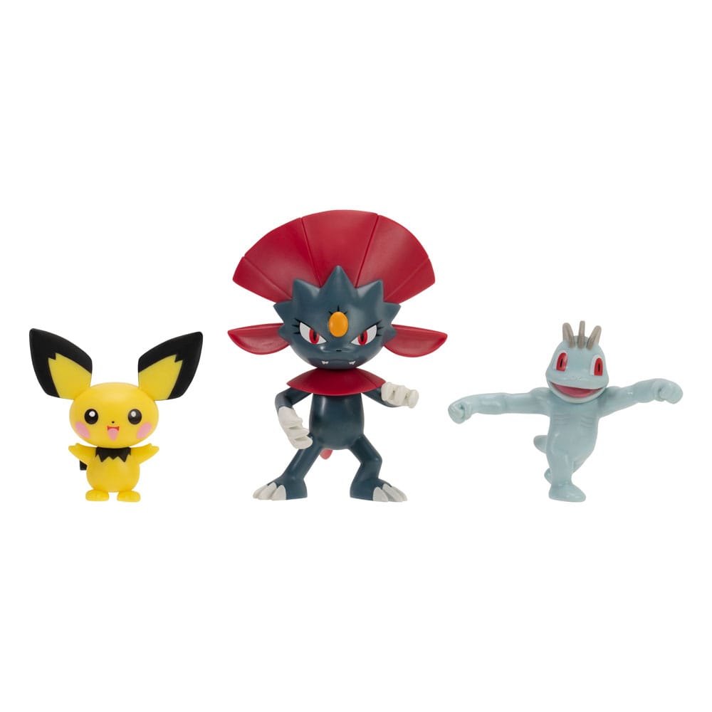 MADE TO ORDER Pokémon First Partner Battle Figure Set Figure 3-Pack Pichu, Machop, &amp; Weavile