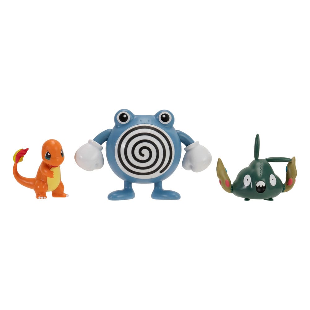 MADE TO ORDER Pokémon First Partner Battle Figure Set Figure 3-Pack Charmander, Trubbish &amp; Poliwhirl